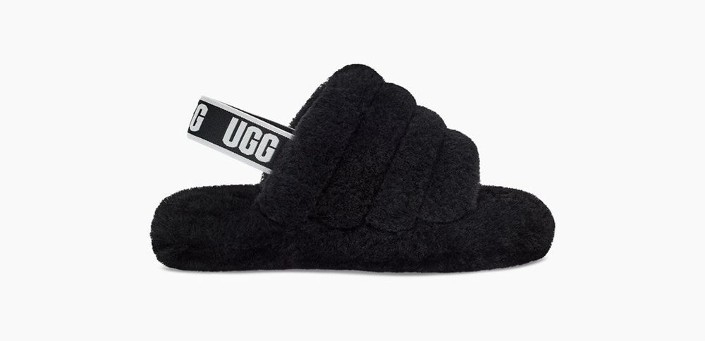 Ugg Slide Big Kids - Ugg Fluff Yeah Black - 358HKDVWM